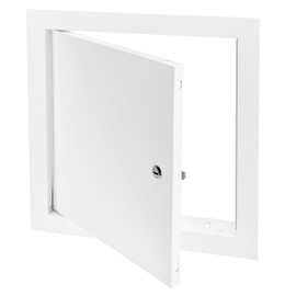 QWORK 10" x 10" Flush Access Door, Aluminum Alloy Access Panel, Service Shaft Door Panel for Drywall and Ceiling Electrical, Powder Coated White