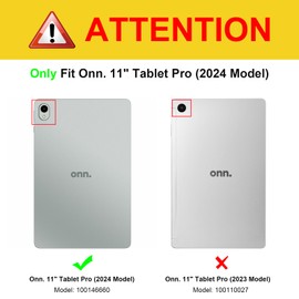 Fintie Case for Onn. 11" Tablet Pro (2024 Model 100146660) - Premium Vegan Leather Slim Lightweight Hard Shell Stand Cover Compatible with Onn Pro 11 Inch Gen4 Tablet (Black)