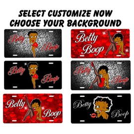 Betty Novelty Car Tag Metal Sign with Custom Background Options