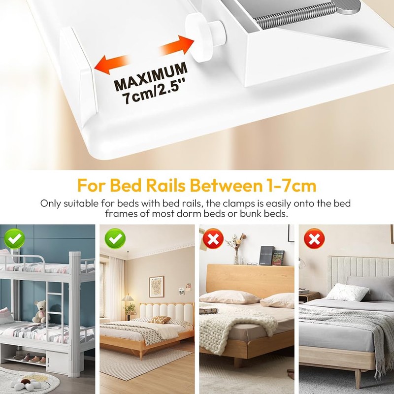 Bedside Shelf, Bed Shelf, Clip-On Bedside Table, Clip-on Bedside Table,