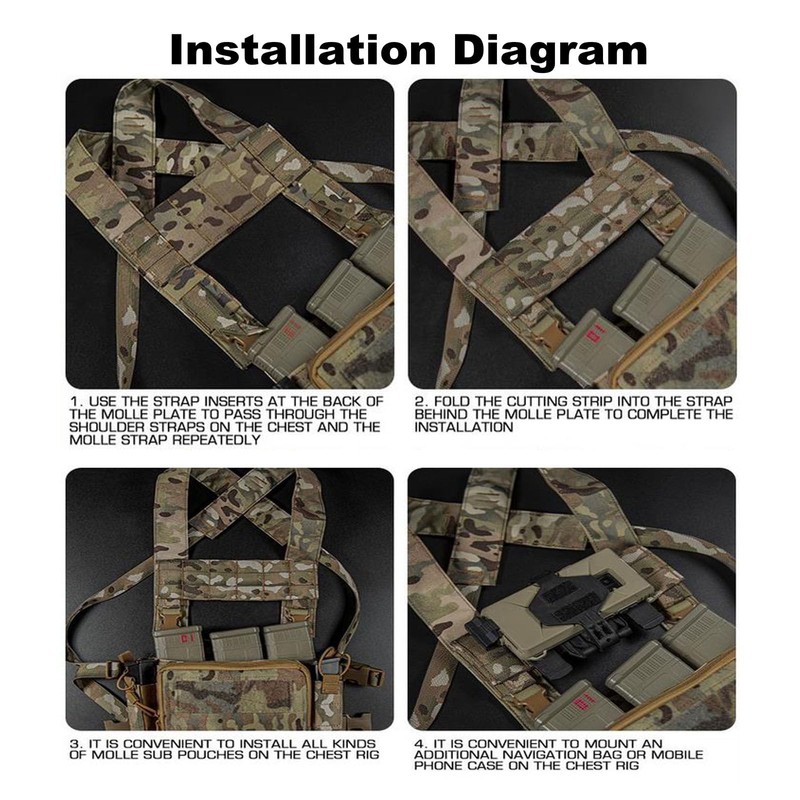 Tactical Phone EUD Bridge MOLLE Panel Front Expansion Carrier Phone