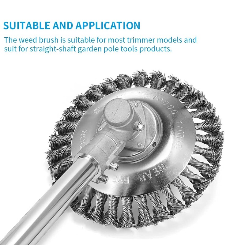 TTKL Steel Wire Wheel Garden Weed Brush Lawn Mower Grass