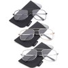 Newbee Fashion 3 Pairs Square Aviator Classic Metal Frame Reading