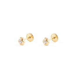 9 K Yellow Gold Flower Baby Earrings