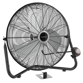 Lasko 20" Black High Velocity Wall Mount Fan with Pivoting Head - 3 Speeds, Ideal Wall Mount Fan or Floor Fans for Home, Garage, Attic, 2264QM