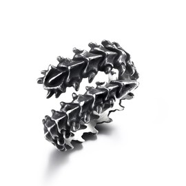 GTHIC Stainless Steel Men's Gothic Centipede Rings Dragon Spine Ring for Women Anime Rings Punk Skull Jewellery, US Size 7-13, Non-precious metal