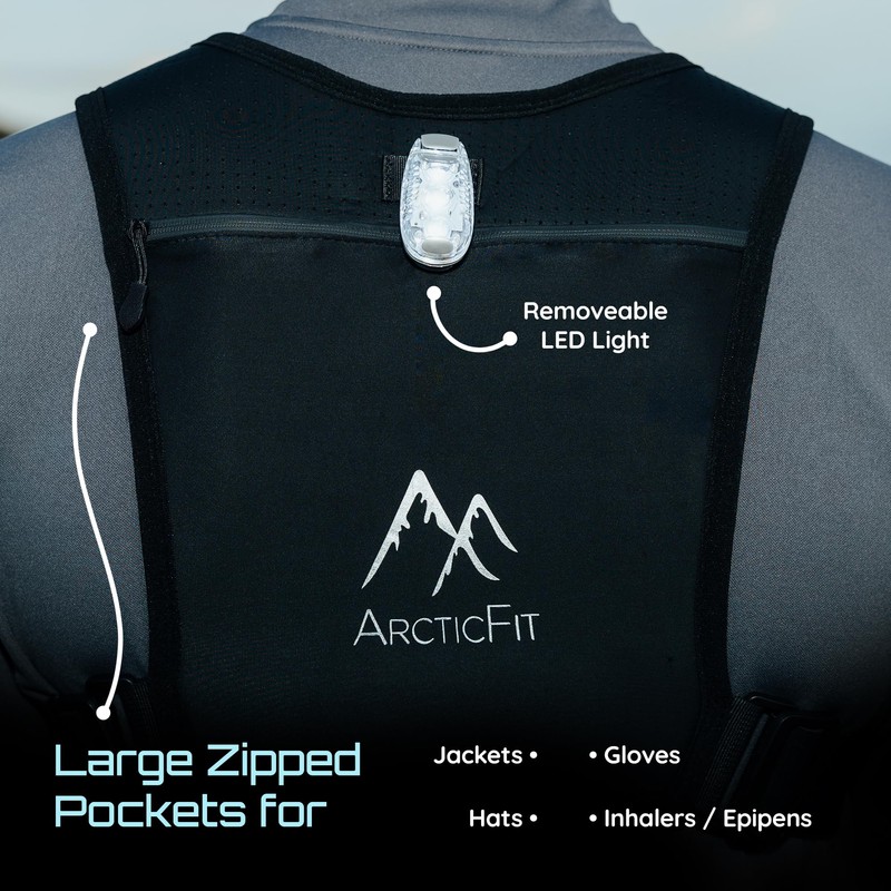 Pink ArcticFit LED Running Vest - Adjustable Unisex Reflective Vest