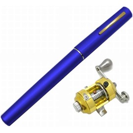 Carocak Portable Pen-Shaped Fishing Rod, Fishing Rod, Pen-type Rod, Pocket Rod, Reel Set, Compact Rod, Spinning Reel, Portable, Ultra Lightweight, Convenient to Carry, Fishing Tackle Pen Fishing Rod