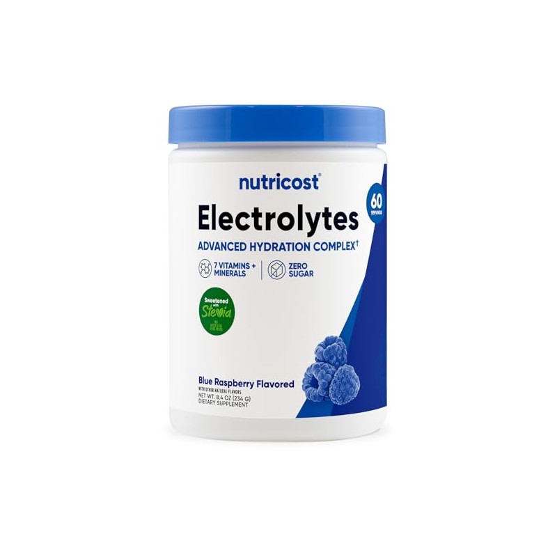 Nutricost- Polvo Complejo de Electrolitos (60 Porciones, Frambuesa Azul) Suplemento