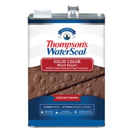 Thompson’s WaterSeal Solid Color Waterproofing Wood Stain and Sealer, Chestnut Brown, 1 Gallon