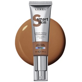 LAMEL Smartskin Serum Tinted Foundation - Hydrating & Nourishing - Hypoallergenic & Skin-Caring - Color Correcting - Anti-Aging Formula with Hyaluronic Acid, 410-1,18 fl.oz