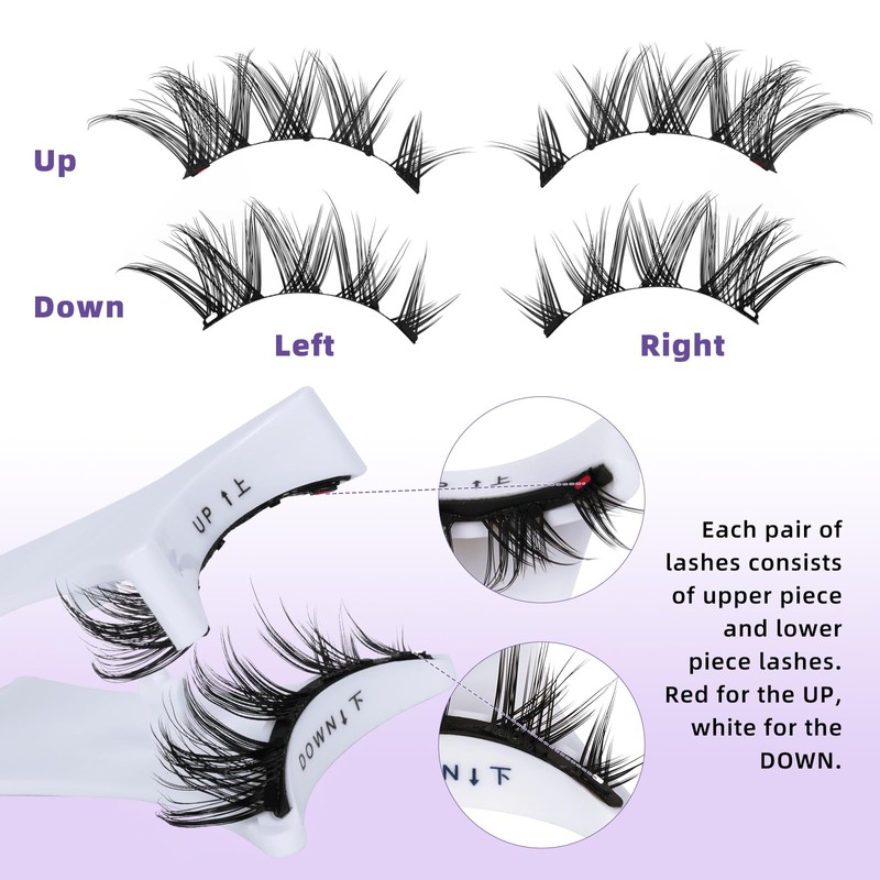 B&Q Magnetic Eyelashes, 2 Pairs, Magnetic Eyelashes, Natural Look, Two