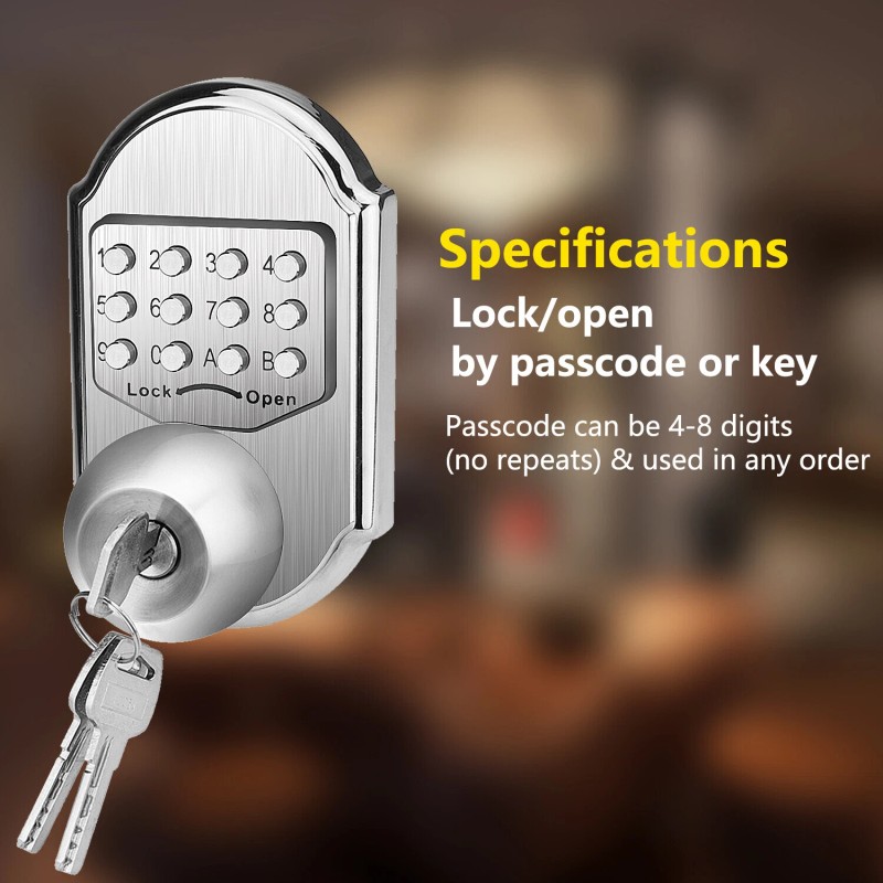Bravex Keyless Entry Keypad Deadbolt Door Lock 304 Stainless Steel