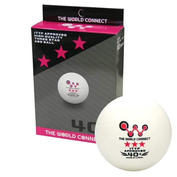 TWC The World Connect DV014 3 Star Balls, 40+ 12 Balls, Table Tennis, Japan Table Tennis Association Certified Tournament Ball