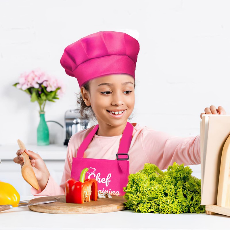 Kids Apron Chef Hat Set Chef in Training Child Apron