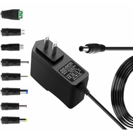 5V 1A Power Supply Adapter 5 Volt 1A 5W Power Adapter AC 100-240V to DC 5V with 8 DC Tips Wall Charger for Android Tablets Webcam Routers Toys Recorder Speaker & More Devices