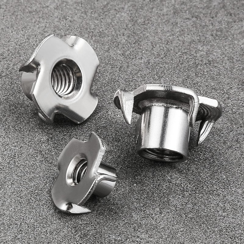Wensilon 50pcs 3/8"-16 T-nut 304 stainless steel four-jaw - for