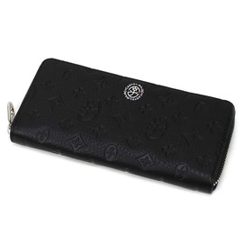 Castelbajac 061616 Marcel Round Zipper Long Wallet with Coin Purse Black, Black