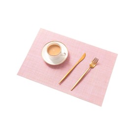 Table Mats (Set of 6),New Non-slip Insulation Washable Quick Drying Decorative Placemat,Pink
