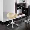 Saloniture Professional Ergonomic Saddle Stool, Cream - Adjustable Hydraulic Seat,