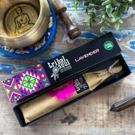 Tribal Soul Incense Sticks (3 Packs x 15g) – Hand-rolled in India, Natural & Aromatic Scents for Cleansing, Meditation: (Lavender)