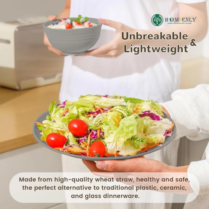 Homienly 40-Piece Wheat Straw Dinnerware Sets