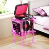 solaround Acrylic Record Player Stand, with Vinyl Storage, Clear Acrylic