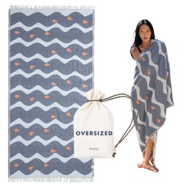 Turkish Beach Towels Oversized - 36 x 71 Quick Dry Beach Towel is Essential for Enjoying A Day at The Beach - Sand Free Beach Towel for Clean and Comfortable Experience (GOLDENFISHES)