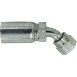 1/4" Hose x 3/8" Female ORFS Swivel 45 Degree Hydraulic Hose End Crimp Fitting | FFX45-04-06