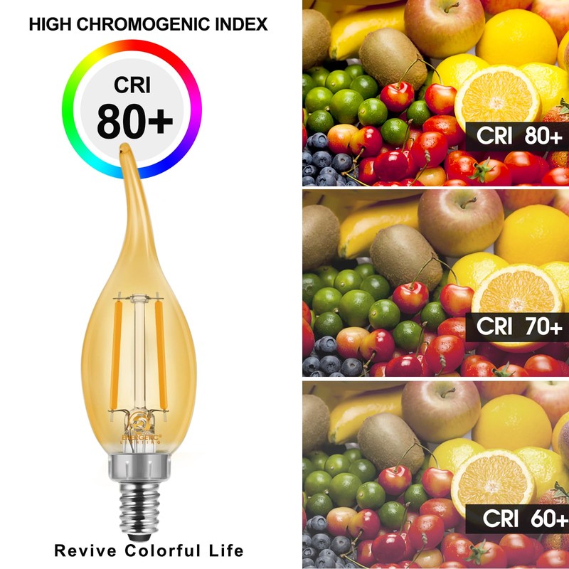 Energetic CA11 E12 LED Chandelier Light Bulbs 40W Equivalent, Dimmable