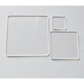 20PCS of Blank Clear Acrylic Square Material,Plexiglass Laser Cut Square Sheet with Round Corners, DIY Accessory 1/8" Thickness (2.5")