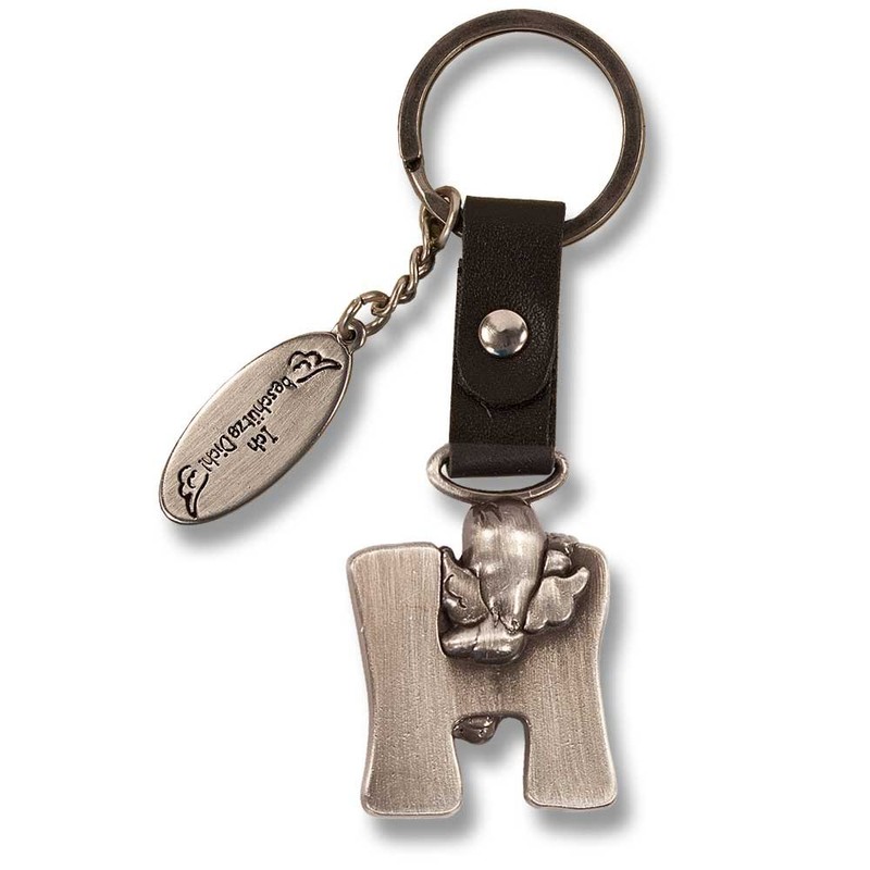 Guardian Angel Key Ring with Letter H