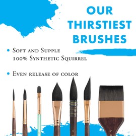 Princeton Artist Brush Neptune, Brushes for Watercolor Series 4750, Quill Synthetic Squirrel, Size 6