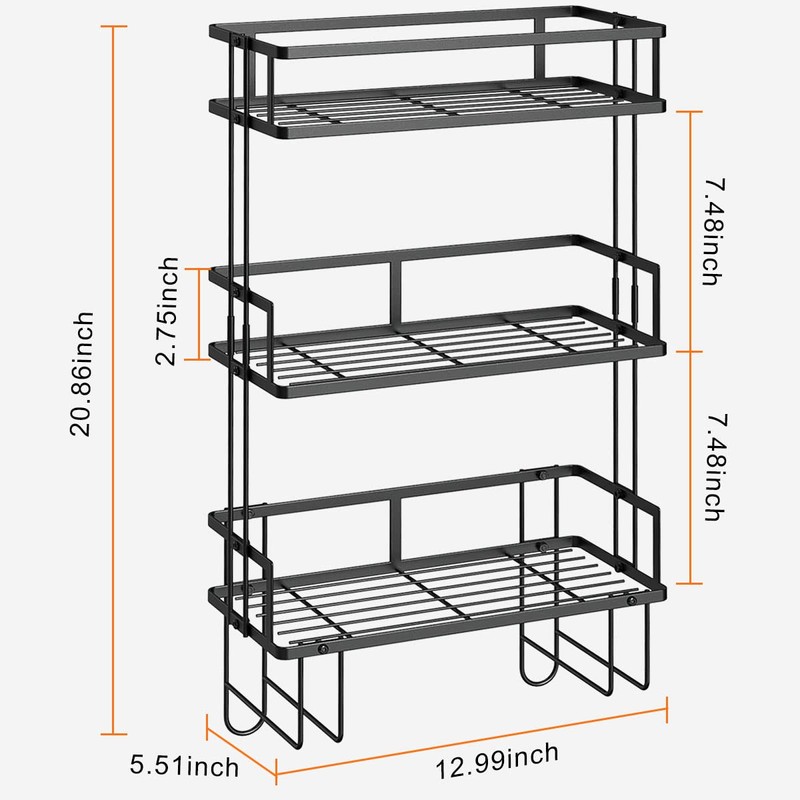 FLOLXNB Over The Toilet Storage Shelf, 3-Tier Bathroom Storage Organizer