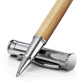 WEMATE Luxury Rollerball Pen Set, Extra 2 Refills (1 Black and 1 Blue) Chic Writing Pen, Nice Office Gift for Men, Professional, Executives, Cool Wooden Pen for Journal