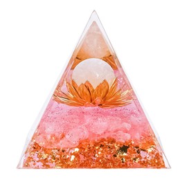 Ieron Healing Crystals,Energy Tower,Healing Crystals Tower,Spiritual Crystal Gifts for Women,Lotus Flower Reiki Nature Meditation Protection Energy, Pink
