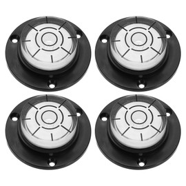 HARFINGTON 4pcs High Precision Horizontal Bubble Level 49x16.5mm Round Bull's-Eye Level Measuring Layout Tools for RV TV Picture Frame Hanging Tool Leveler, Black White