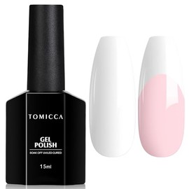 TOMICCA Gel Nagellack Weiß, 15ml UV Nagellack Weiß Soak Off Gellack Nagelkunst Maniküre DIY UV-Nagellack Geschenke