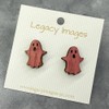 Ghost Stud Earrings, White, Pink or Silver (Pink)