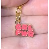 Gold Girl Power GRL PWR Charm Zipper Pull &Keychain Add