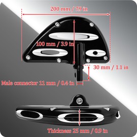 Sresk Wide Motorcycle Driver Passenger Floorboards | Front Rear Foot Pegs for Harley Touring, Electra Glide, Road Glide, Road King, Street Glide, Dyna, Sportster, Softail, Black, Water drop style