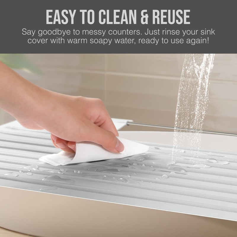 Maplefield Bathroom Sink Cover for Counter Space, Heat Resistant Silicone