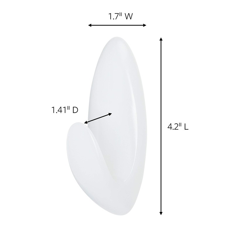 Command Bath Large Towel Hook, Clear, 1-Hook