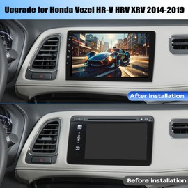 Car Stereo Radio for Honda Vezel HR-V HRV XRV 2014 2015 2016 2017 2018 2019, 9" Touchscreen Android 13 Car Radio with Wireless CarPlay Android Auto GPS Navi FM DSP WiFi Bluetooth SWC Backup Camera Mic