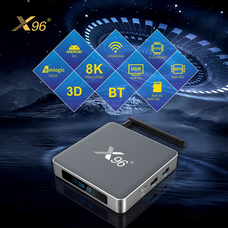 X96 X9 Android 9.0 Smart TV Box Amlogic S922X 4GB