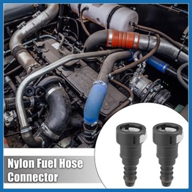 A ABSOPRO 2pcs Fuel Line Quick Connect Straight Push-On Single Barb Adapter Connector for 12mm to 1/2 Rubber Tubing Item Replacement