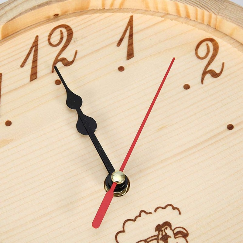 Fdit 23 cm Diameter Sauna Clock Wall Hanging Wooden Clock