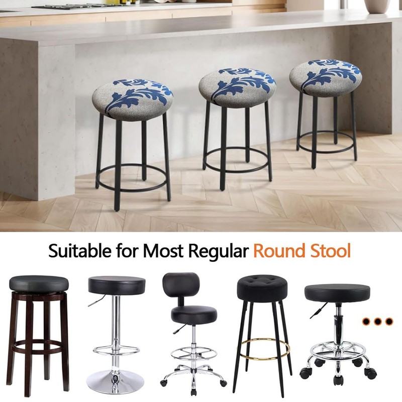 Levoberg Stool Cover Round 4 Pack Printed Bar Stool Seat