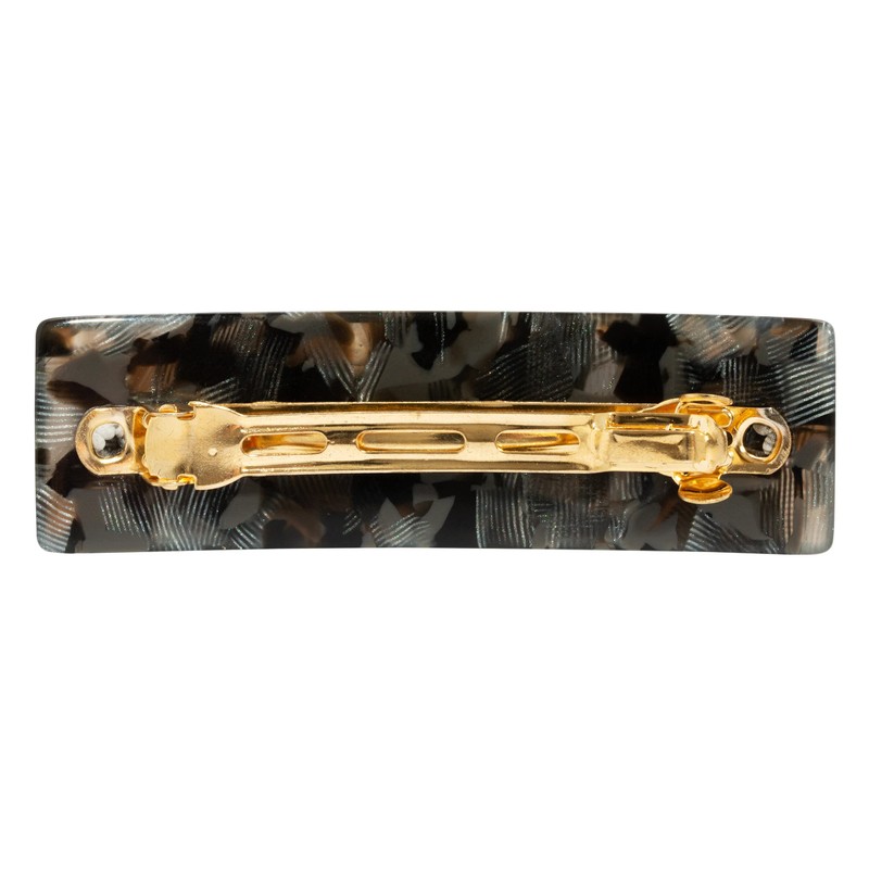 France Luxe Rectangle Barrette Pair, Pavlova Black