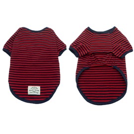 EnigmaGoods Dog Shirt Light Elastic Soft Comfortable Breathable Cotton Pet Apparel Safe Care for Small Medium Dogs & Cats Stylish Thick Striped Design for Puppies Ideal for Everyday Wear L/Blue-red